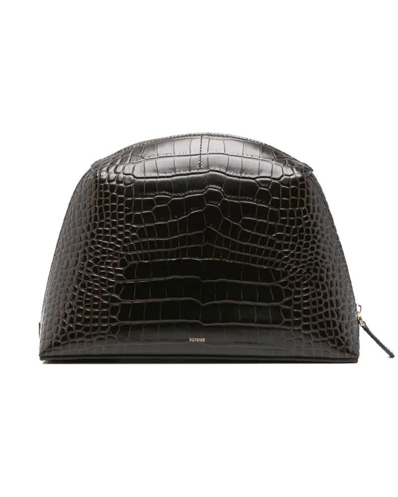 Totême Mittelgroße Clutch mit Kroko-Effekt - Braun Braun