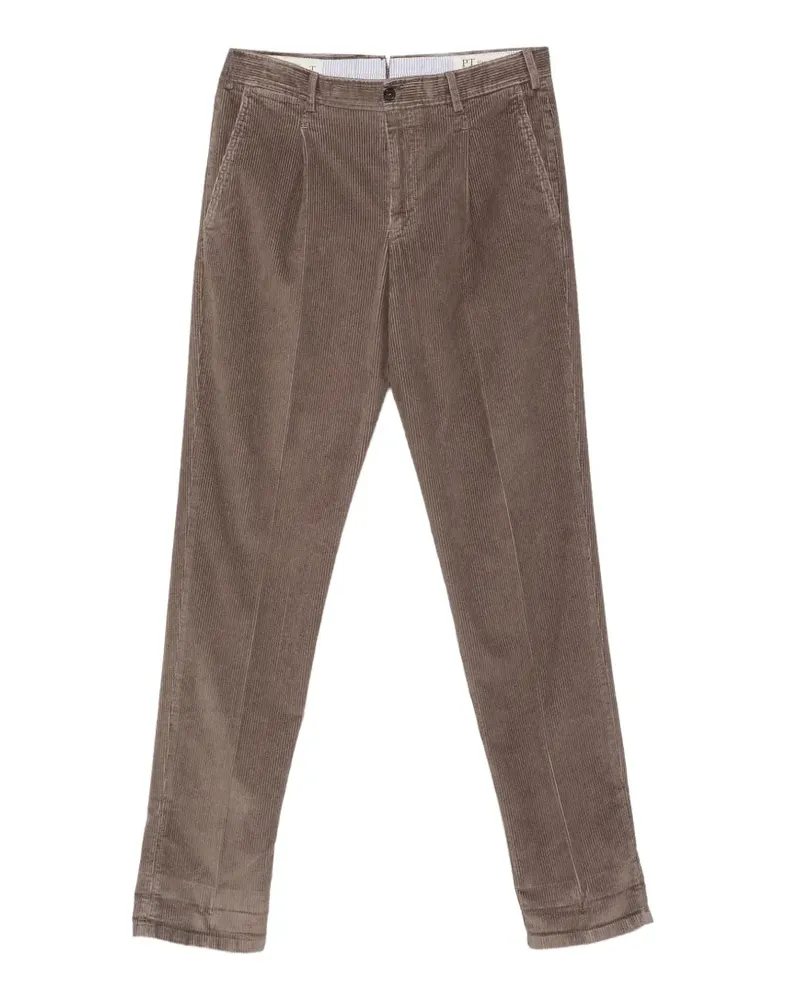 PT TORINO Cordhose mit Falten - Grau Grau