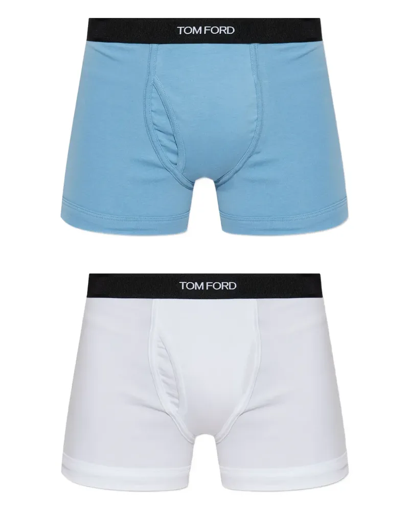 Tom Ford logo-waistband boxers (pack of two) - Blau Blau