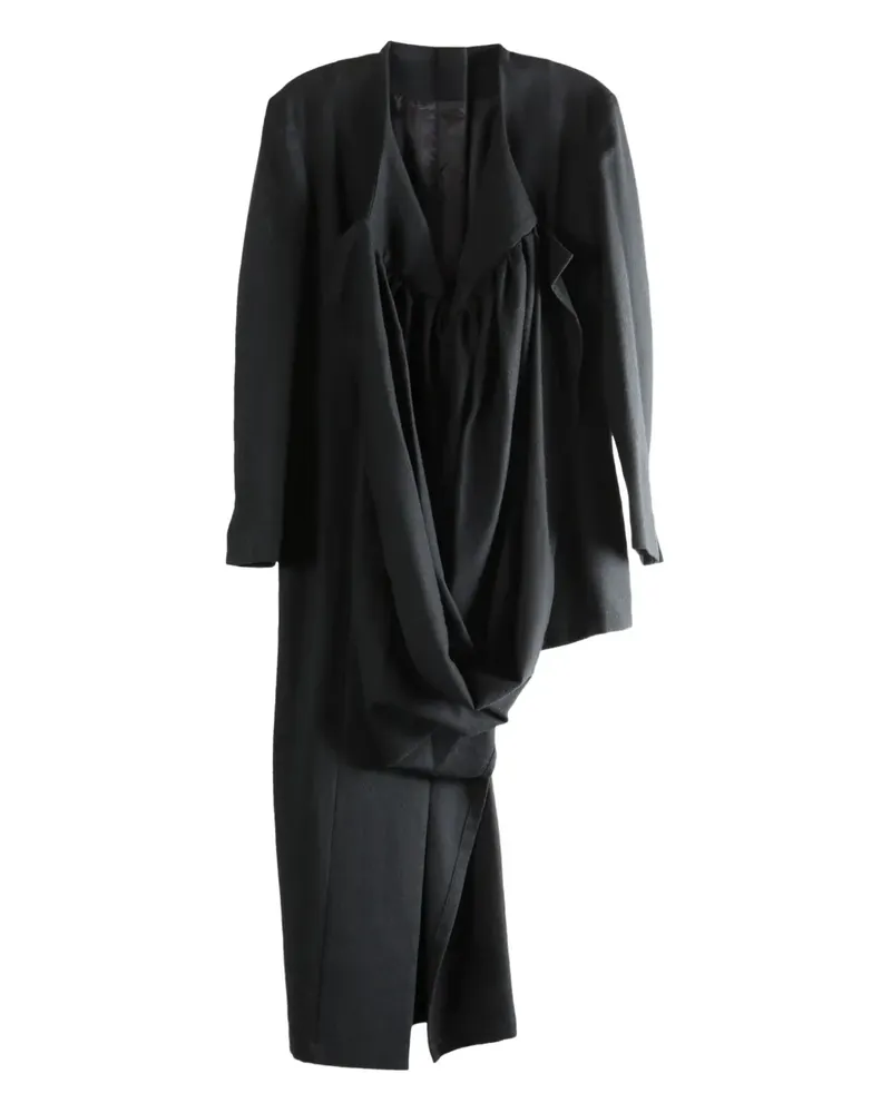 Yohji Yamamoto Drapierte Jacke - Schwarz Schwarz