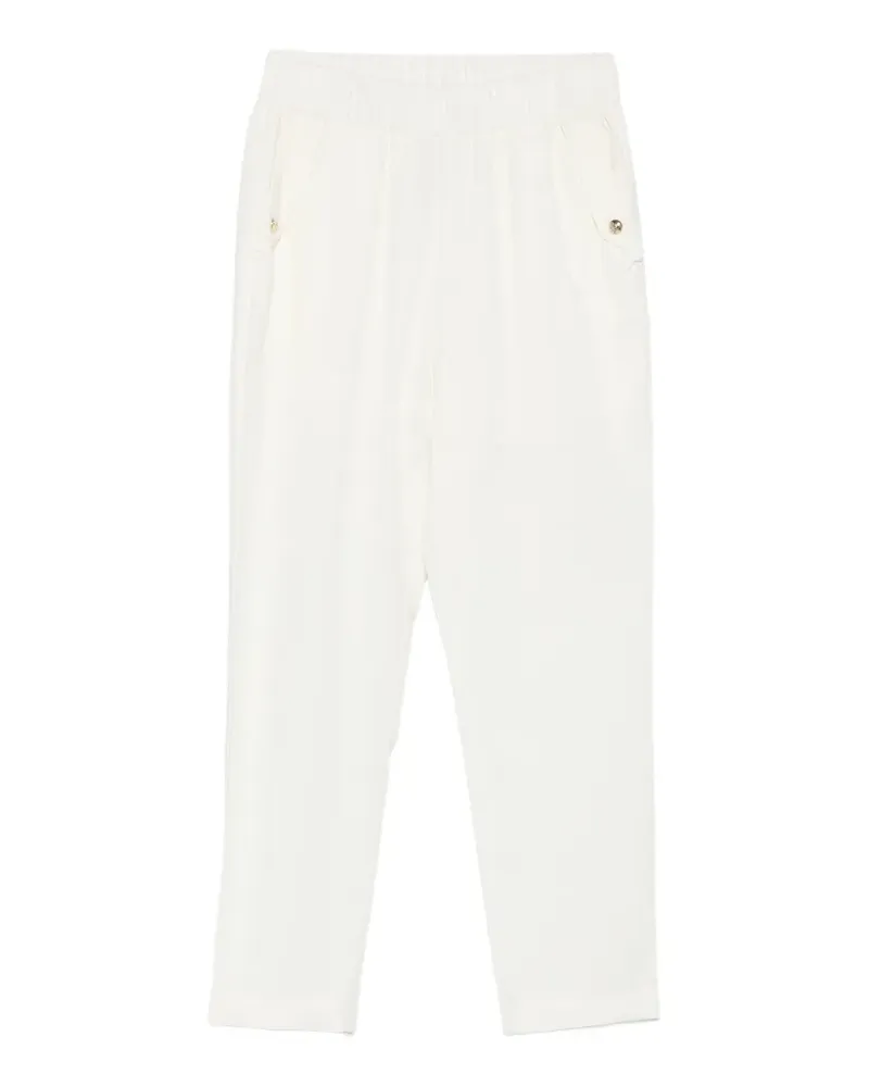 Liu Jo elasticated-waistband button-detail trousers - Nude Nude