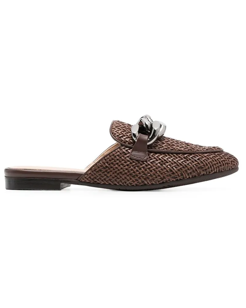 Casadei Mules mit Kettendetail - Braun Braun