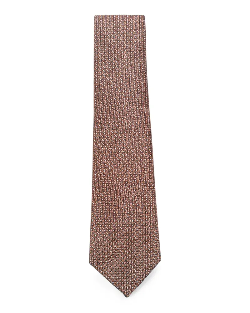 Tombolini Krawatte mit geometrischem Print - Orange Orange