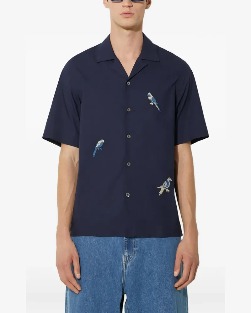 Paul Smith Hemd mit Vogelstickerei - Blau Blau
