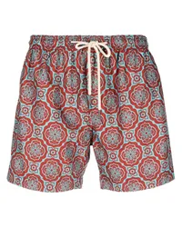 PENINSULA Badeshorts mit geometrischem Print Orange