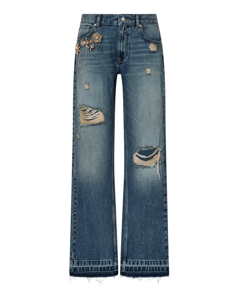 Liu Jo Jeans Destroyed with Spille-Jewel - Blau Blau