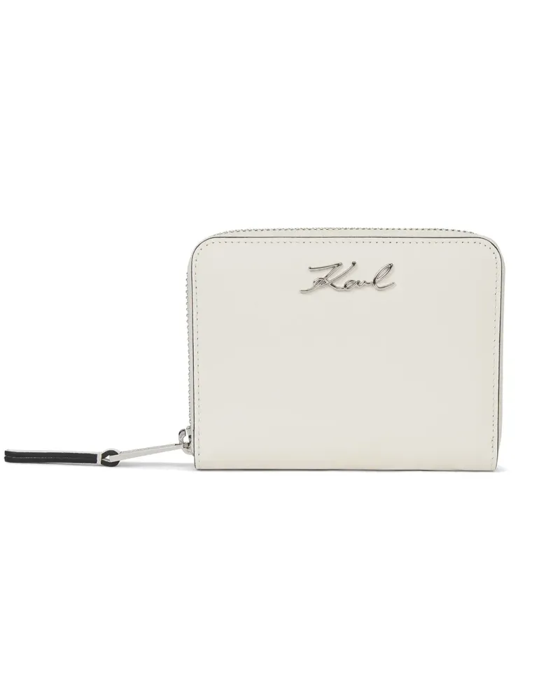 Karl Lagerfeld medium K/Signature zip-around wallet - Weiß Weiß