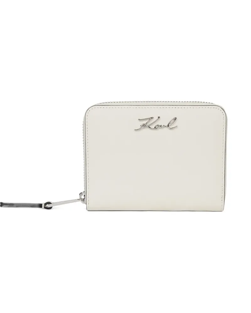Karl Lagerfeld medium K/Signature zip-around wallet - Weiß Weiß