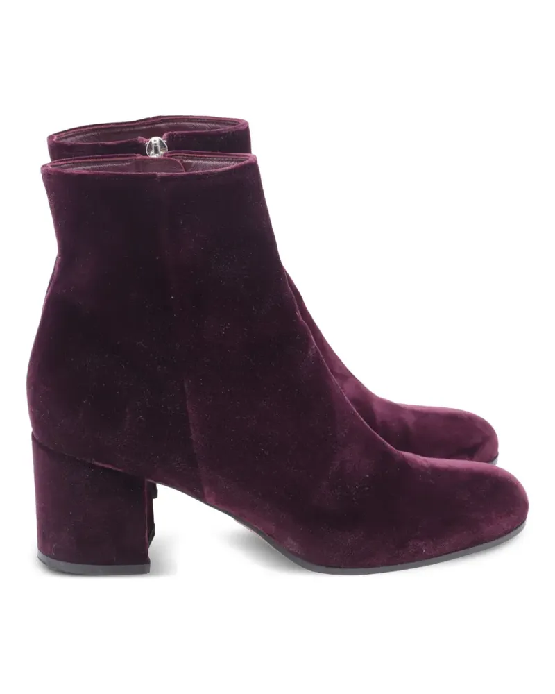 Gianvito Rossi Stiefeletten aus Samt mit Blockabsatz - Violett Violett