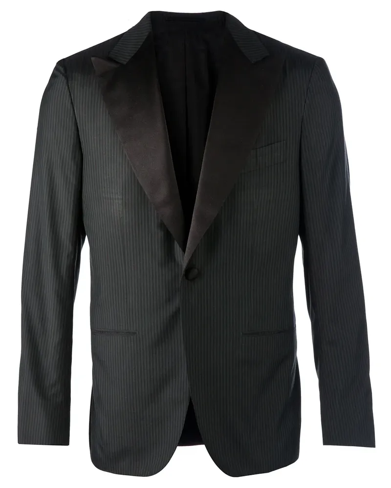 Kiton striped blazer - Schwarz Schwarz