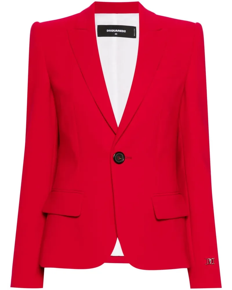 Dsquared2 Einreihiger Blazer mit Logo-Schild Rot