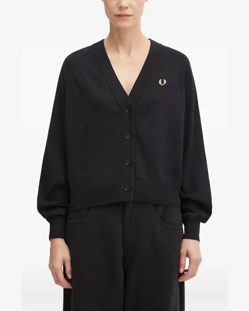 Fred Perry logo-embroidered cardigan - Schwarz Schwarz