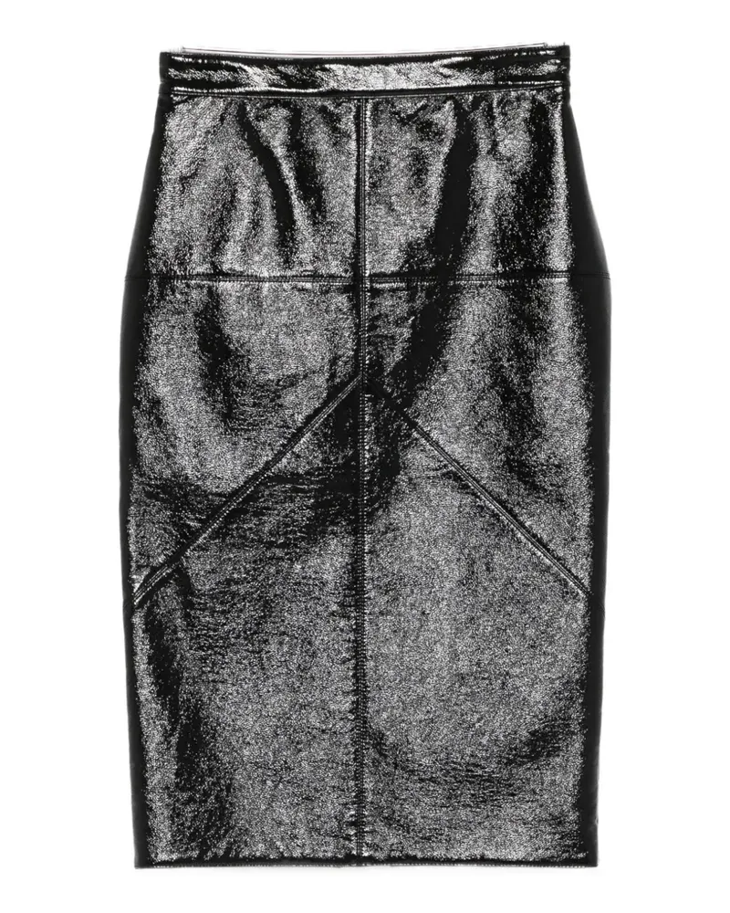 Lanvin crinkled-finish pencil midi skirt - Schwarz Schwarz