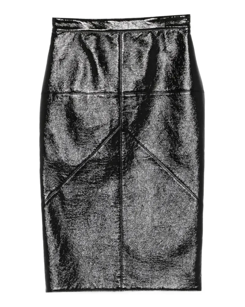 Lanvin Midirock mit Knitteroptik - Schwarz Schwarz
