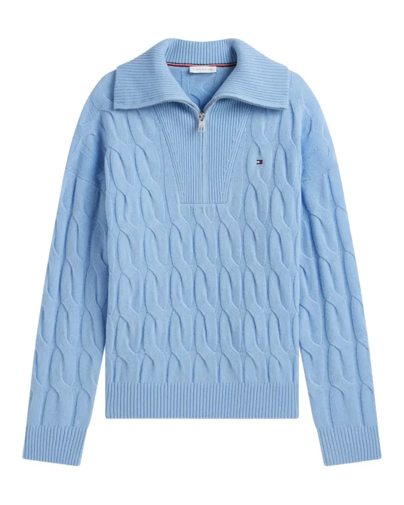 Tommy Hilfiger cable-knit quarter-zip sweater - Blau Blau