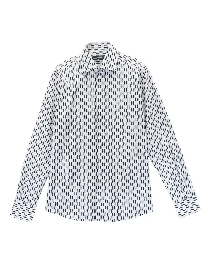 Karl Lagerfeld Hemd mit Monogramm-Print - Weiß Weiß