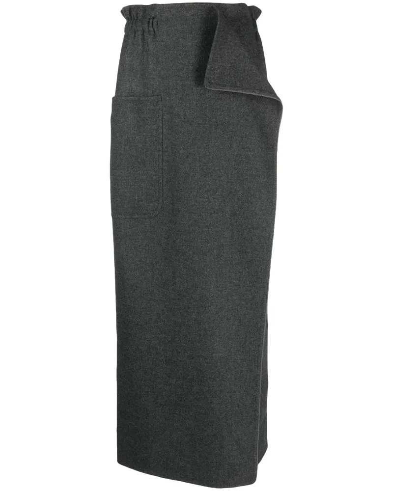 Max Mara Rock im Wickelstil - Grau Grau