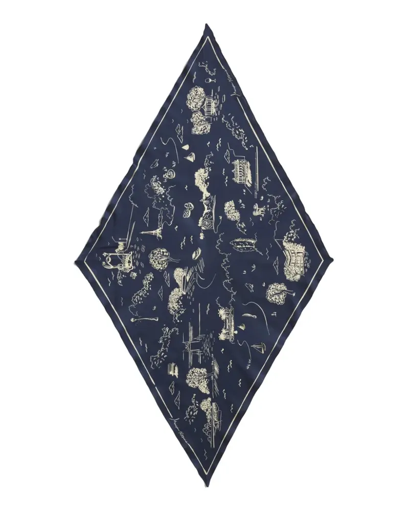 Kitsuné Parisian Map scarf - Blau Blau
