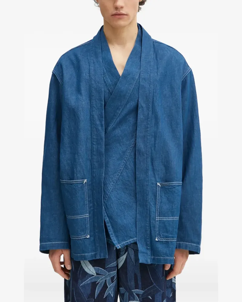 Kenzo Gewickelte Jeansjacke - Blau Blau
