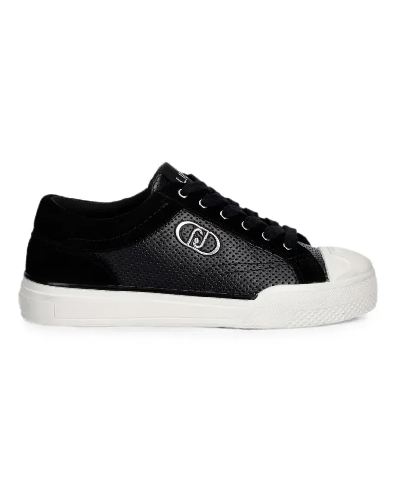 Liu Jo perforated logo-plaque sneakers - Schwarz Schwarz