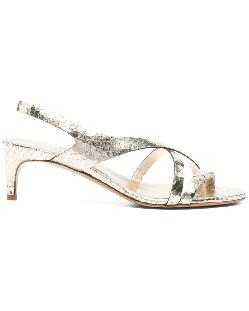 Roberto del Carlo Sandalen mit Schlangen-Optik 55mm - Gold Gold