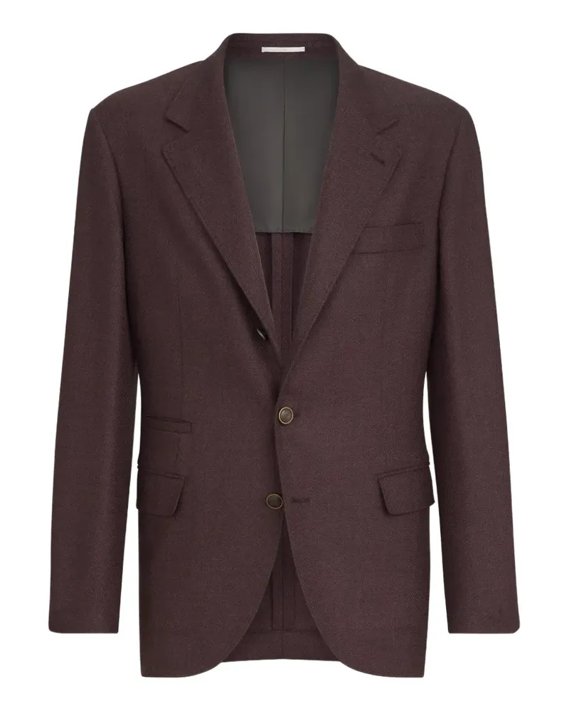 Brunello Cucinelli Dekonstruierter Blazer aus Mouliné-Schurwolle-Twill - Violett Violett