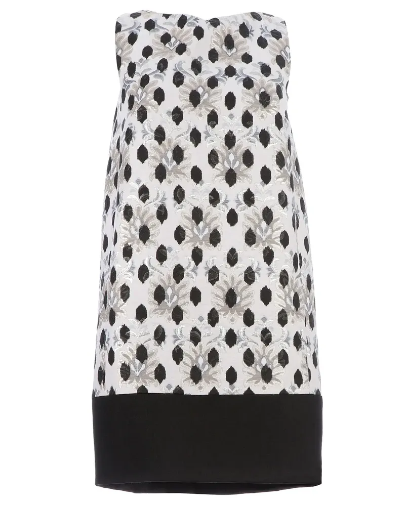 Giambattista Valli polkadot brocade shift dress - Weiß Weiß