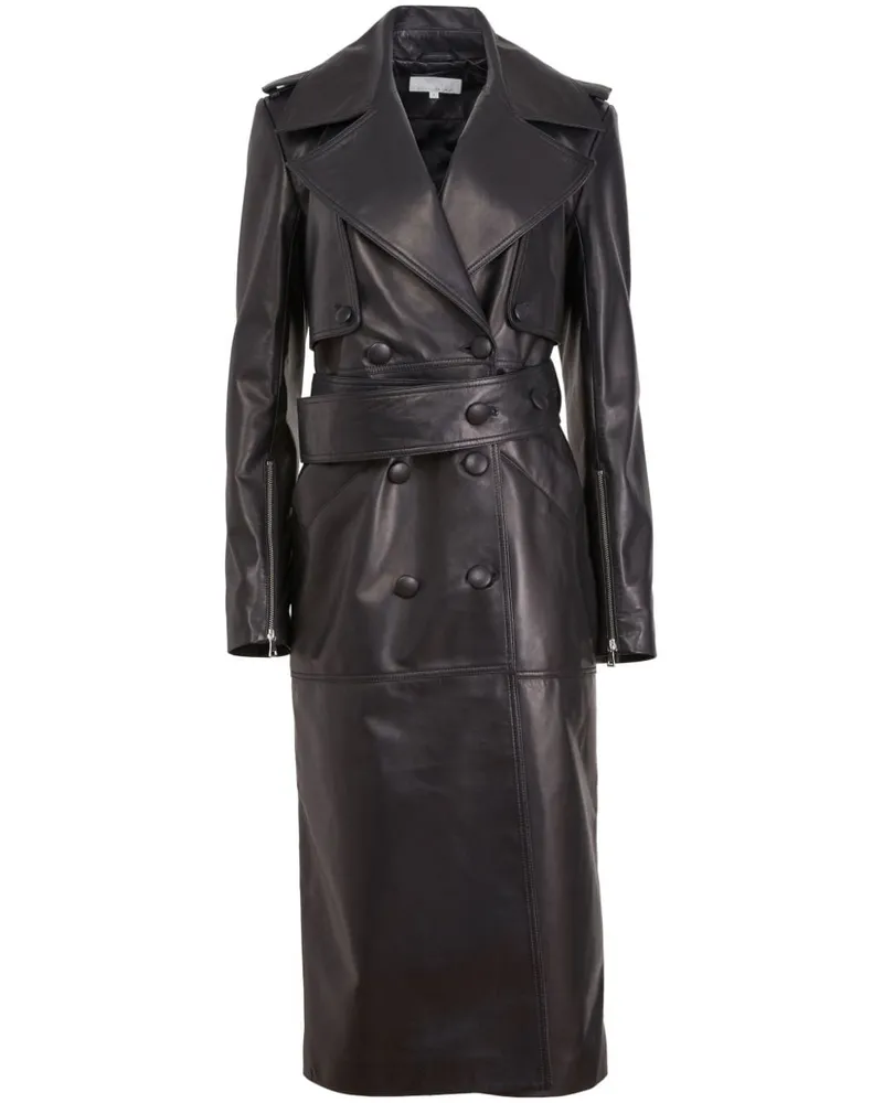 Fleur Du Mal Moto Trenchcoat - Schwarz Schwarz