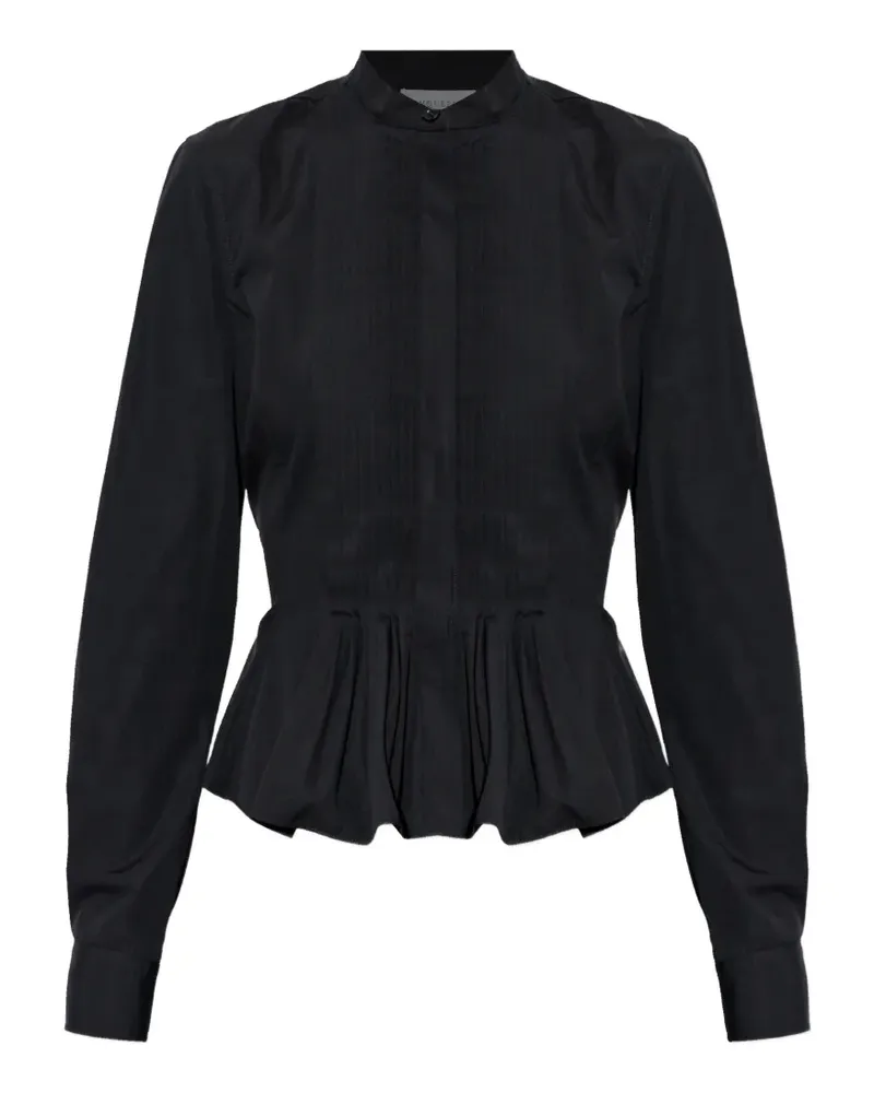Alexander McQueen Hemd mit Falten - Schwarz Schwarz
