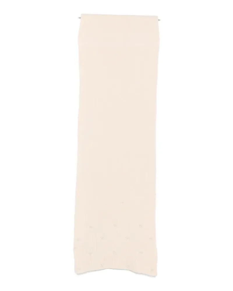 Guess faux-pearl embellished ribbed scarf - Nude Nude