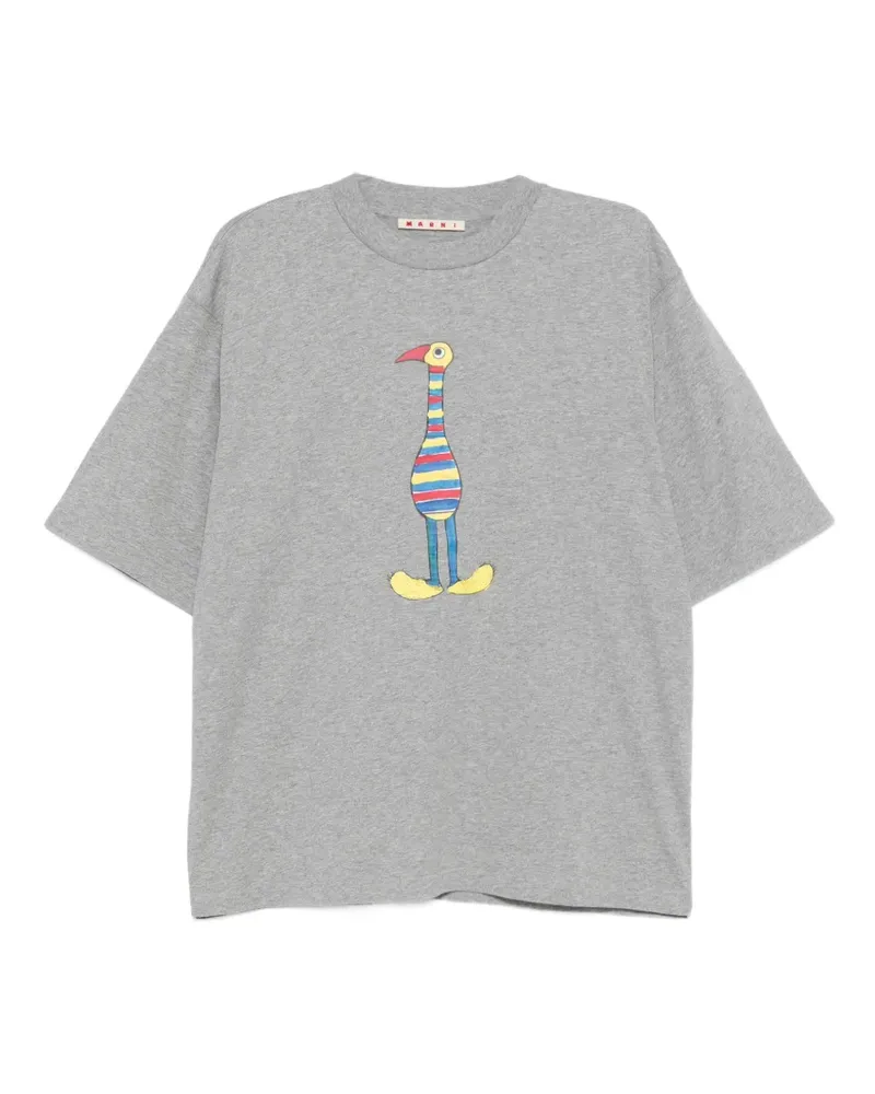 Marni T-Shirt mit grafischem Print - Grau Grau