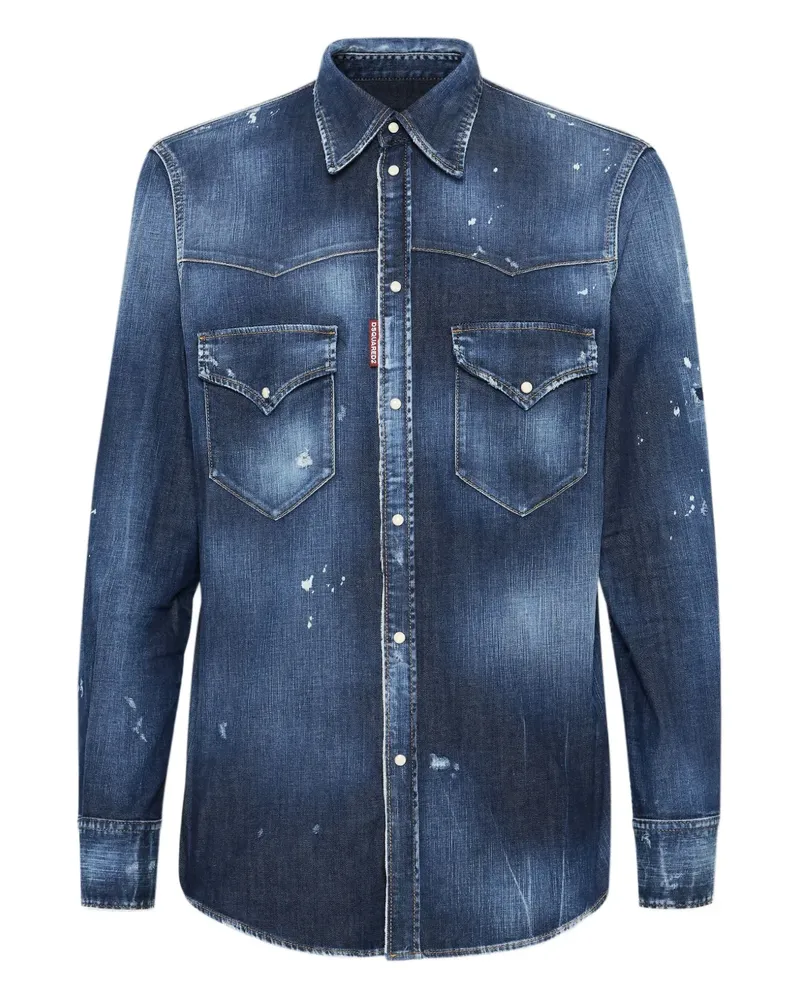 Dsquared2 Jeanshemd im Western-Look - Blau Blau
