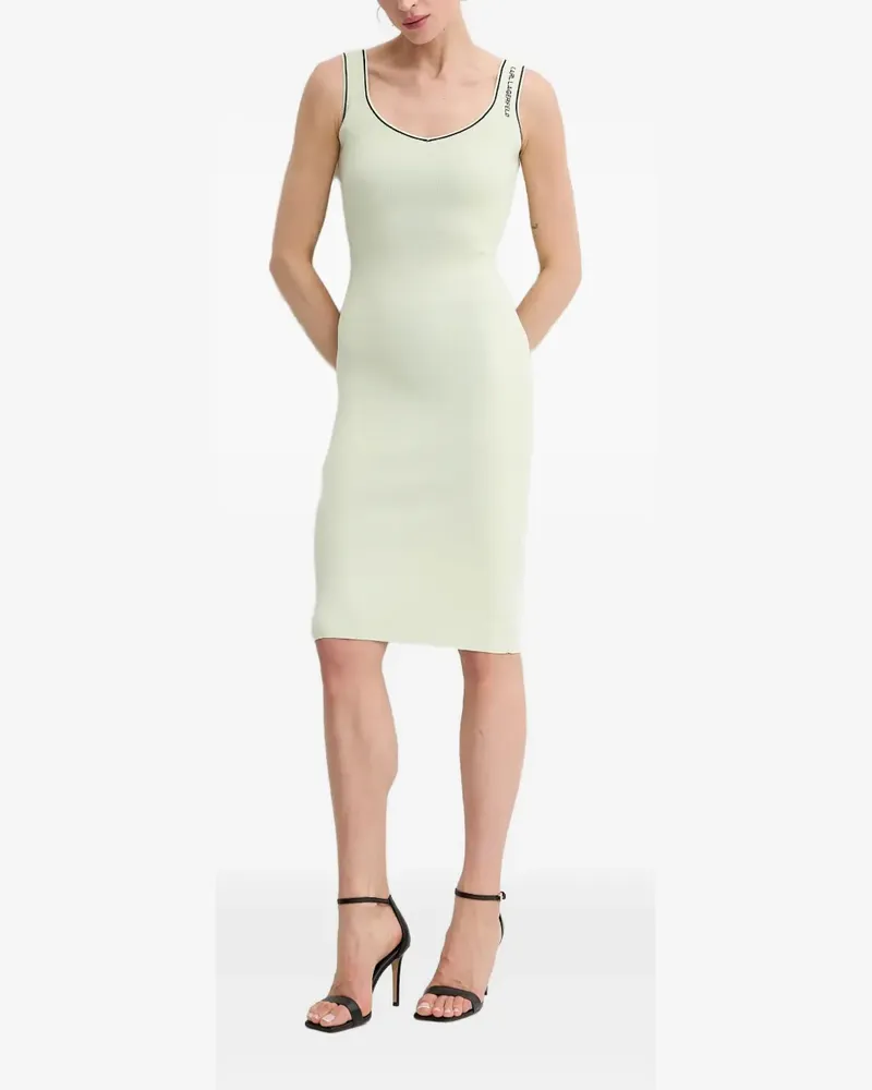 Karl Lagerfeld Geripptes Midikleid - Grün Grün
