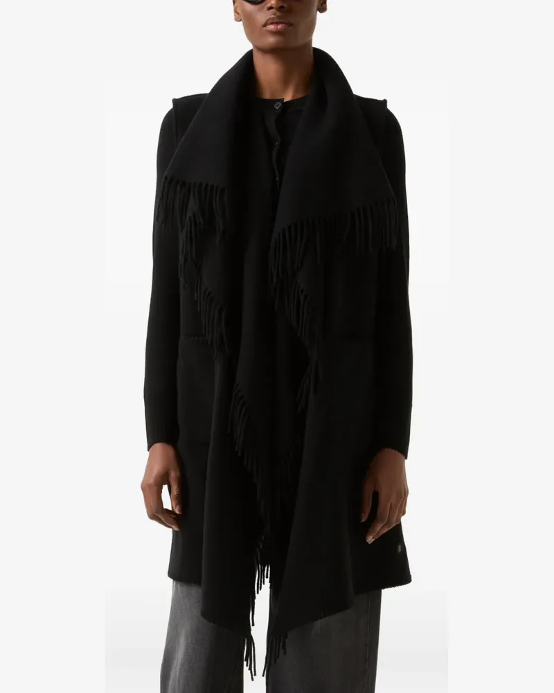 Bogner Noah fringe-trim poncho - Schwarz Schwarz