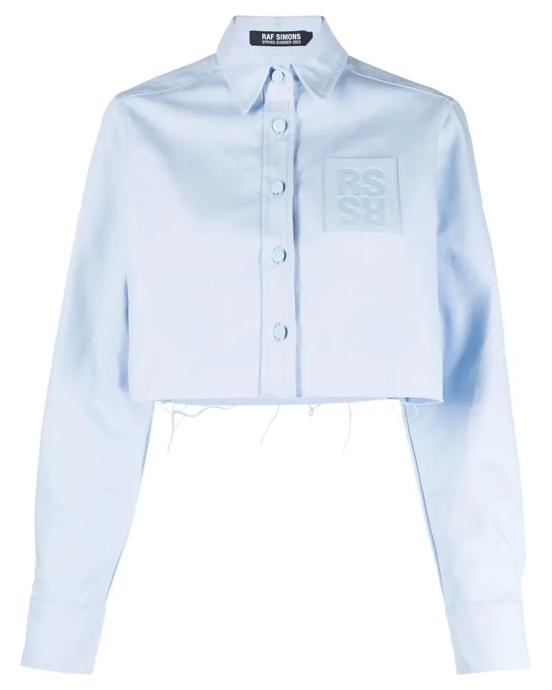 Raf Simons Cropped-Hemd mit klassischem Kragen - Blau Blau