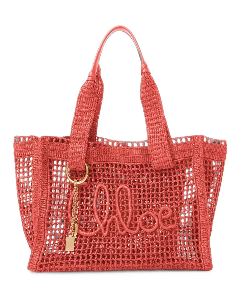 Chloé Bananentasche aus Raffiabast - Rosa Rosa