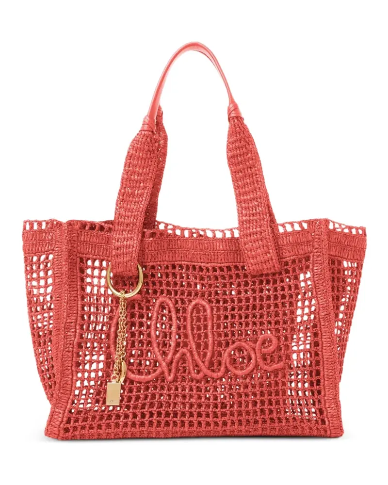 Chloé Bananentasche aus Raffiabast - Rosa Rosa