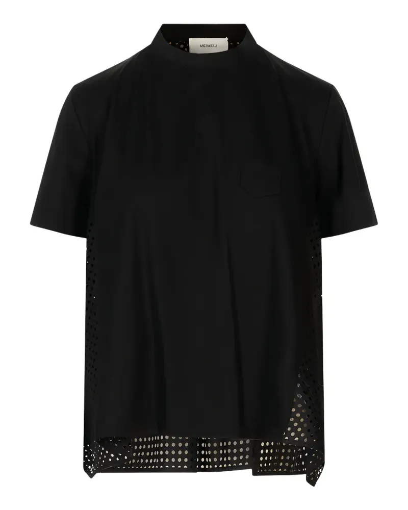 MEIMEIJ perforated-panel T-shirt - Schwarz Schwarz