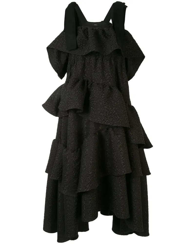 GOEN.J Gestuftes Midikleid - Schwarz Schwarz