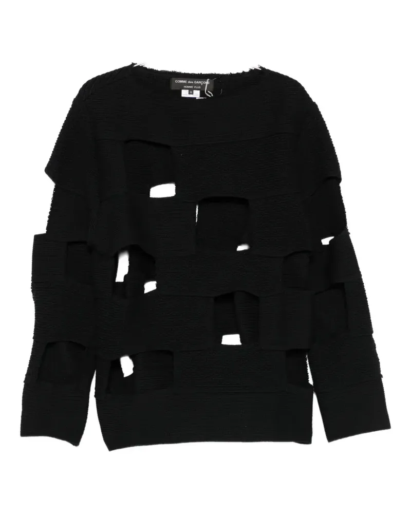 Comme des Garçons striped panelling crew-neck sweater - Schwarz Schwarz