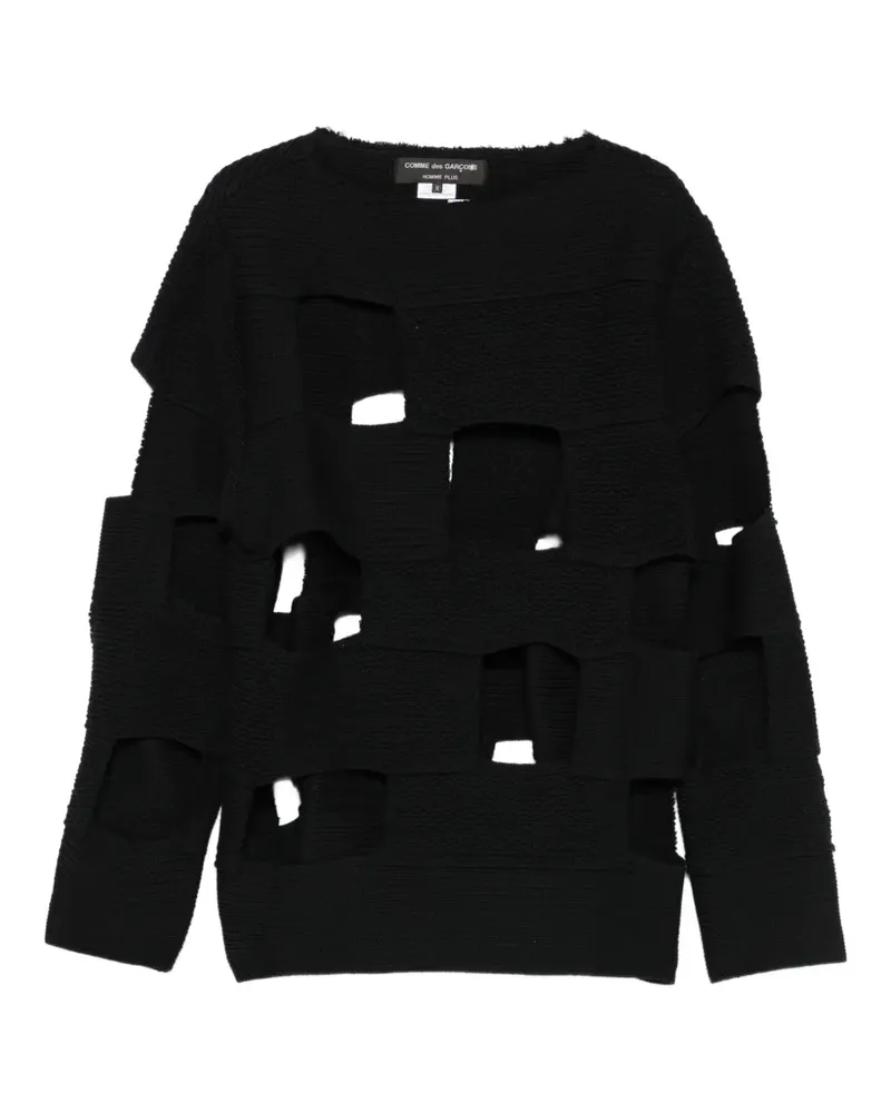 Comme des Garçons striped panelling crew-neck sweater - Schwarz Schwarz