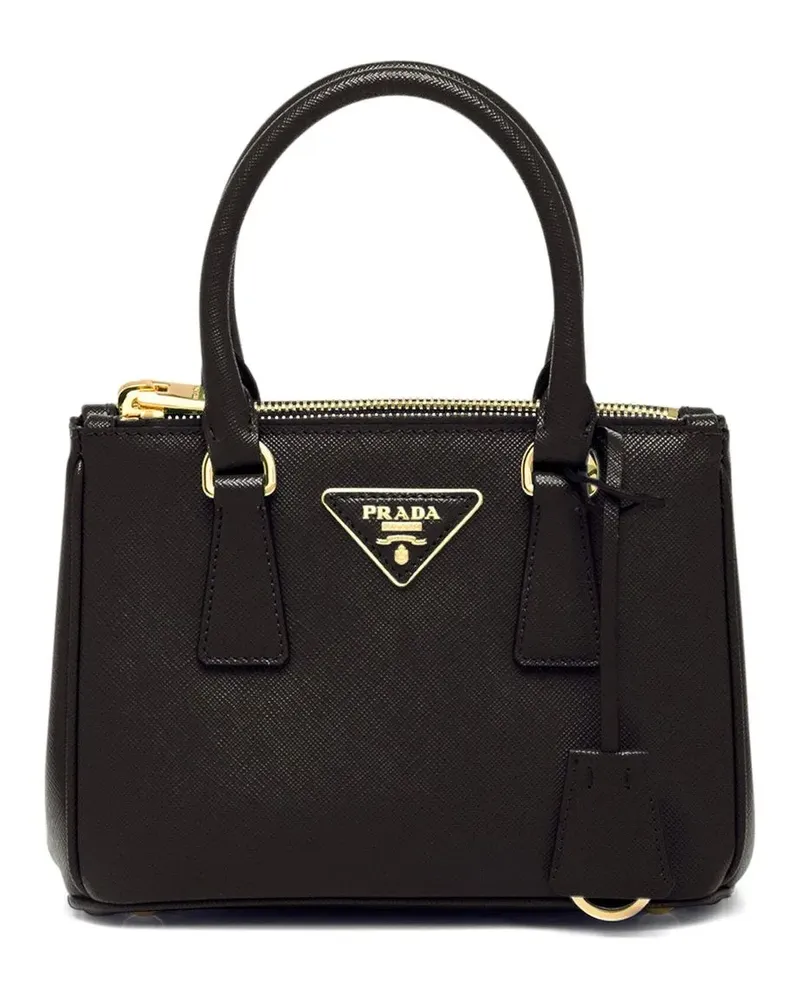Prada Galleria Mini-Handtasche aus Leder - Schwarz Schwarz