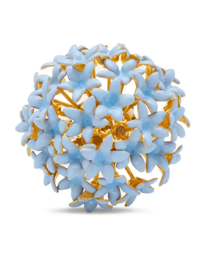 Oscar de la Renta Pompon-Ring mit Blume - Gold Gold