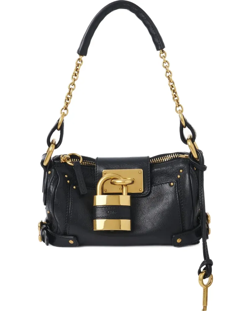 Chloé Kleine Paddington Schultertasche mit Kette - Schwarz Schwarz