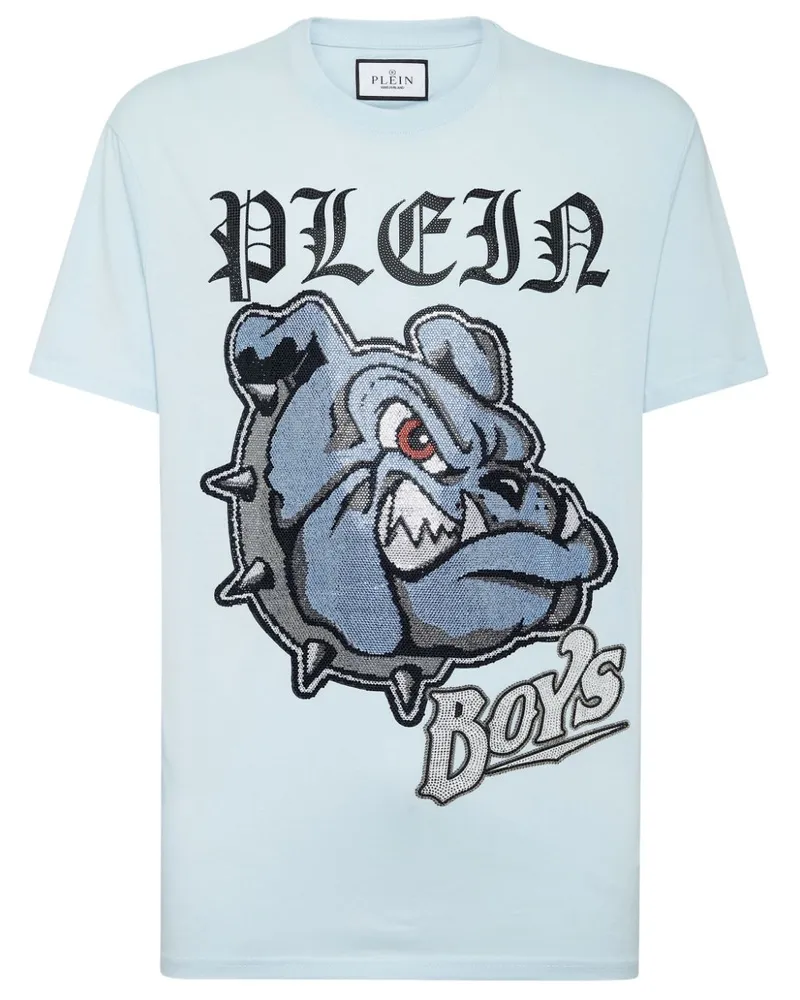 Philipp Plein T-Shirt mit Bulldogs-Print - Blau Blau