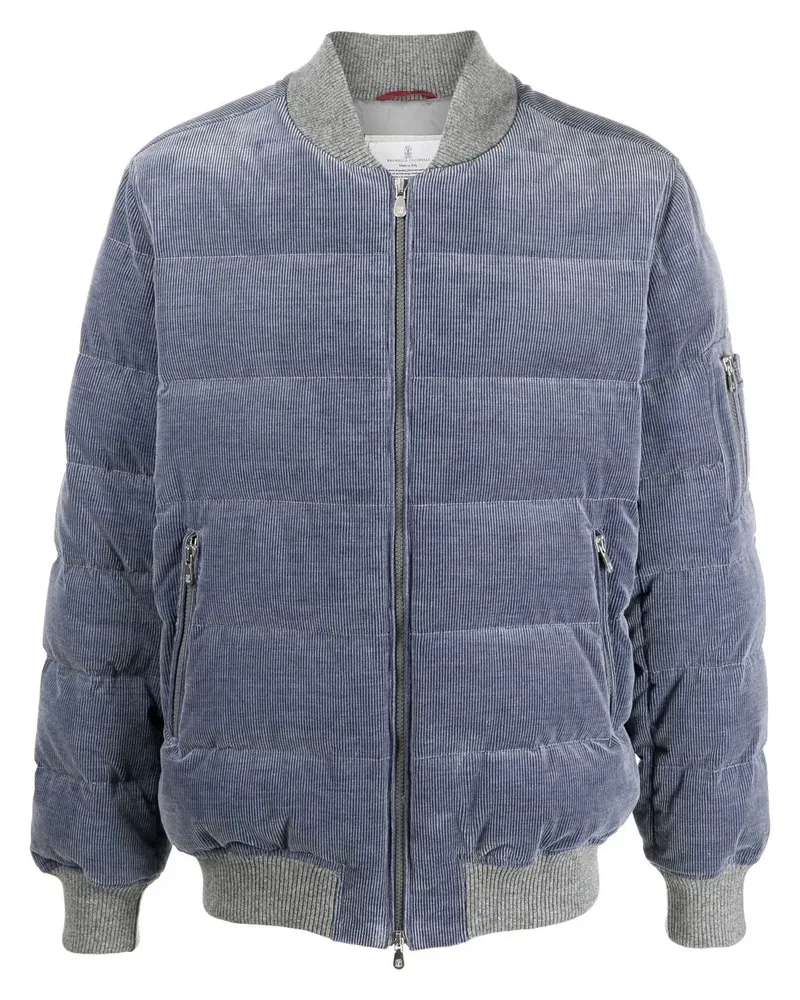 Brunello Cucinelli Gesteppte Daunenjacke - Blau Blau