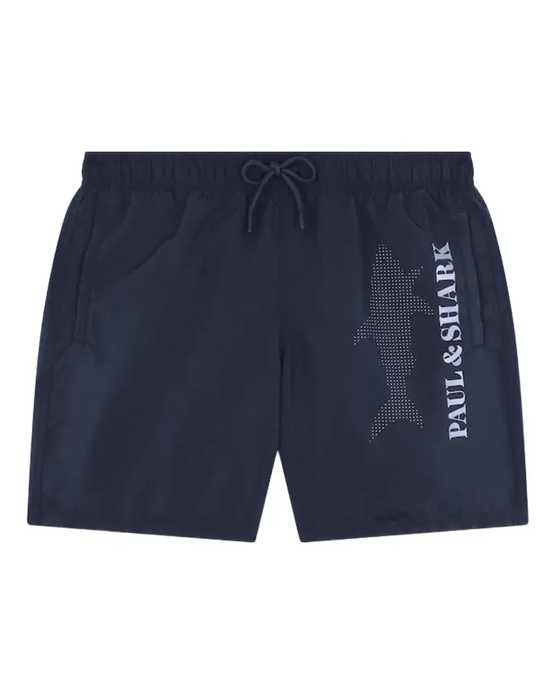 Paul & Shark logo-print drawstring swim shorts - Blau Blau