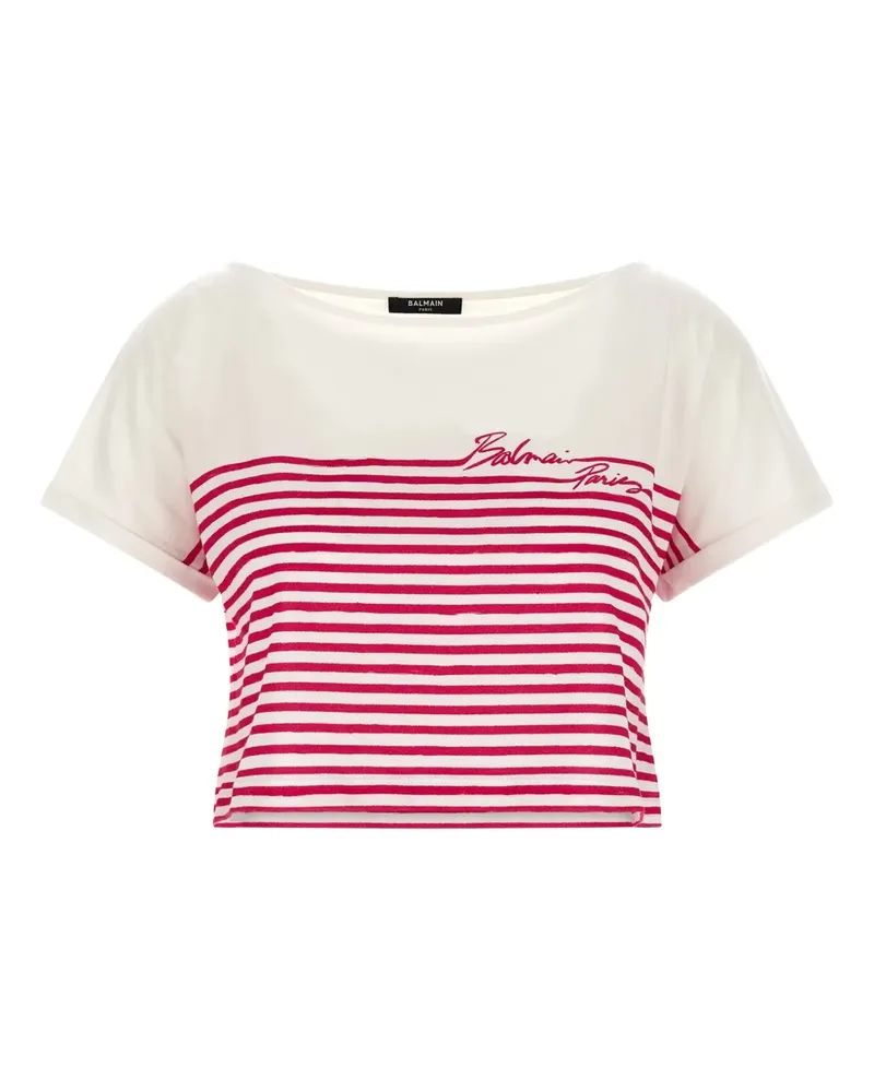 Balmain Marinière striped T-shirt - Weiß Weiß