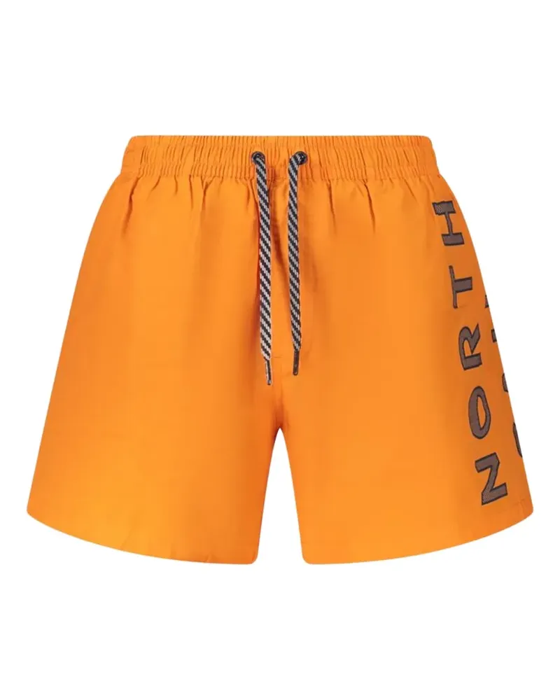 North Sails logo-print drawstring swim shorts - Orange Orange