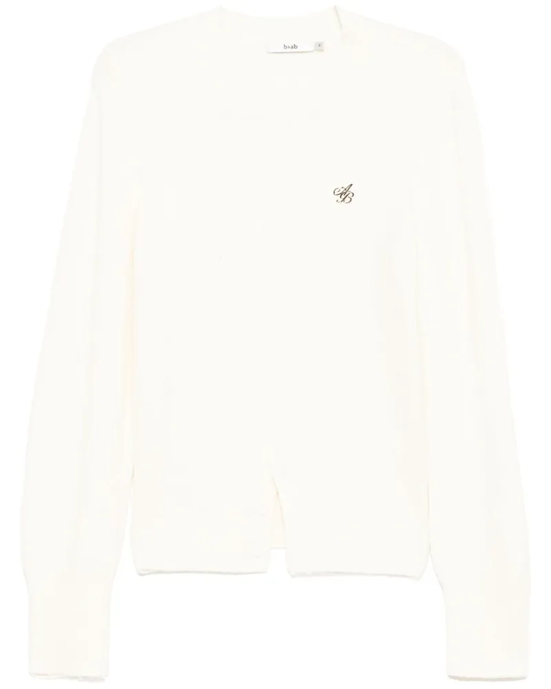 b+ab Pullover mit geknöpftem Saum - Weiß Weiß